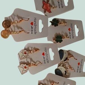 Charming Gold and Green Handmade Earrings